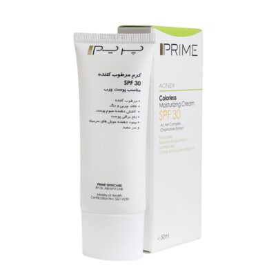 کرم مرطوب کننده بدون رنگ پرایم spf30 مناسب پوست چرب